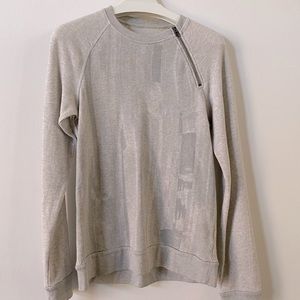 ARMANI EXCHANGE - Grey Sweater with Zipper Accent